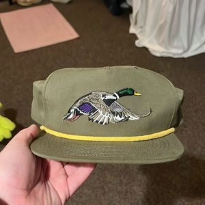 Olive green duck camp hat